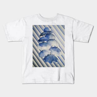 Umbrella Rainy Day Blues Kids T-Shirt